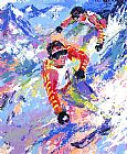 Skiing Twins by Leroy Neiman